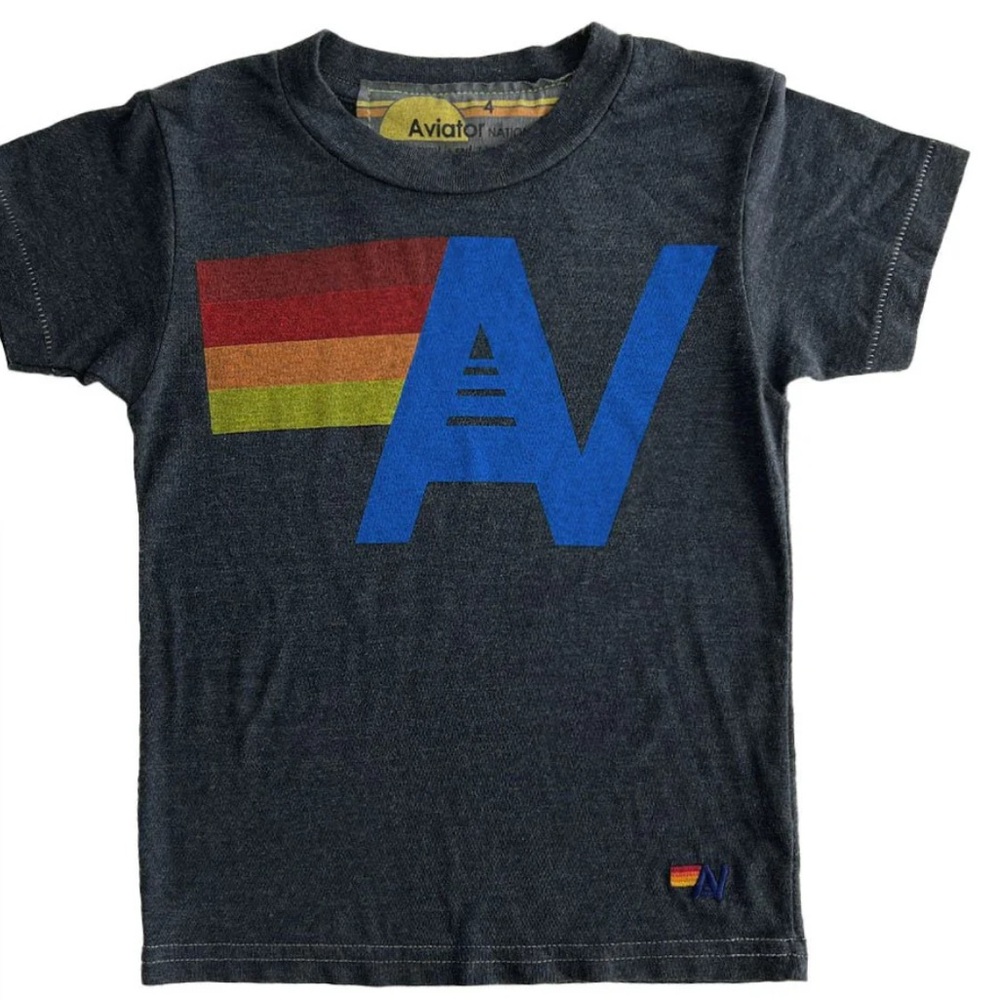 Aviator Nation KID'S LOGO TEE - CHARCOAL